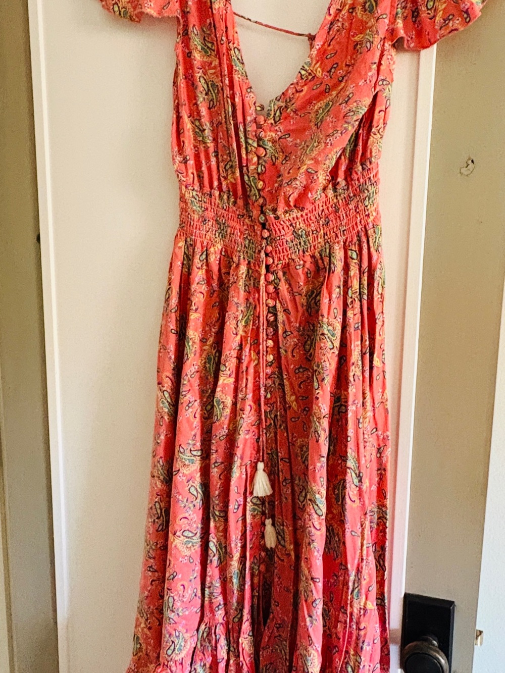 Coral Floral Wrap Maxi Dress - Women's Summer Dress